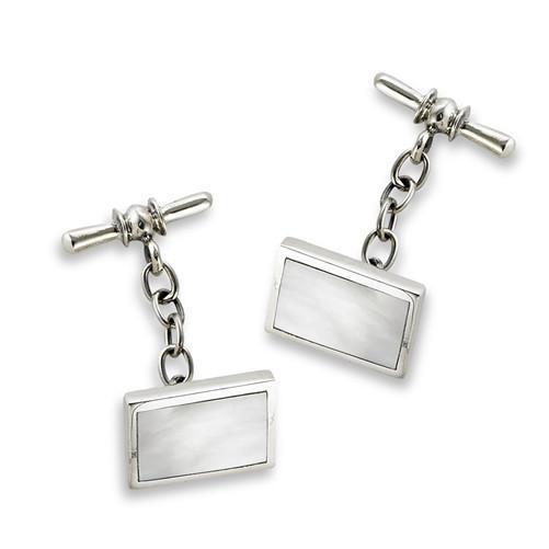 Sterling Silver Cufflinks with Mother of Pearl