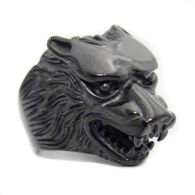 Black Wolf Ring (Stainless Steel)