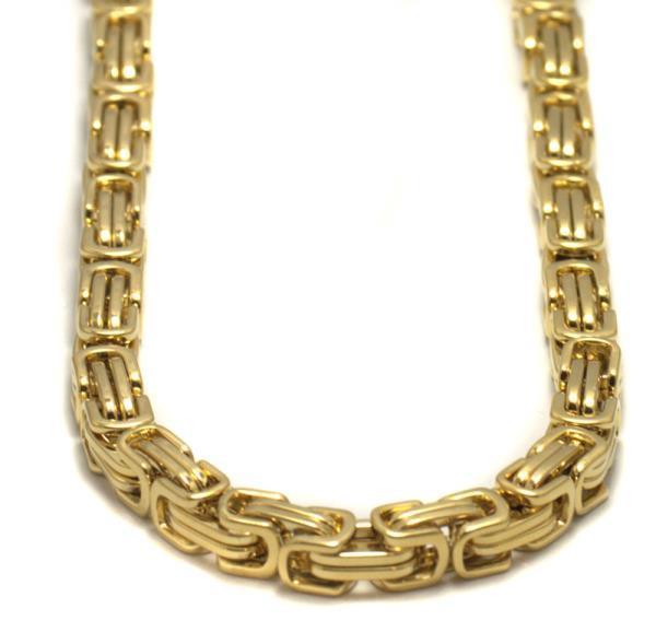 Gold Byzantine Stainless Steel Necklace