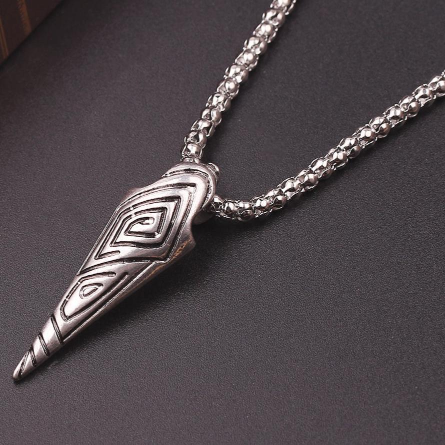 Tribal Tooth Amulet Pendant Necklace (Stainless Steel)