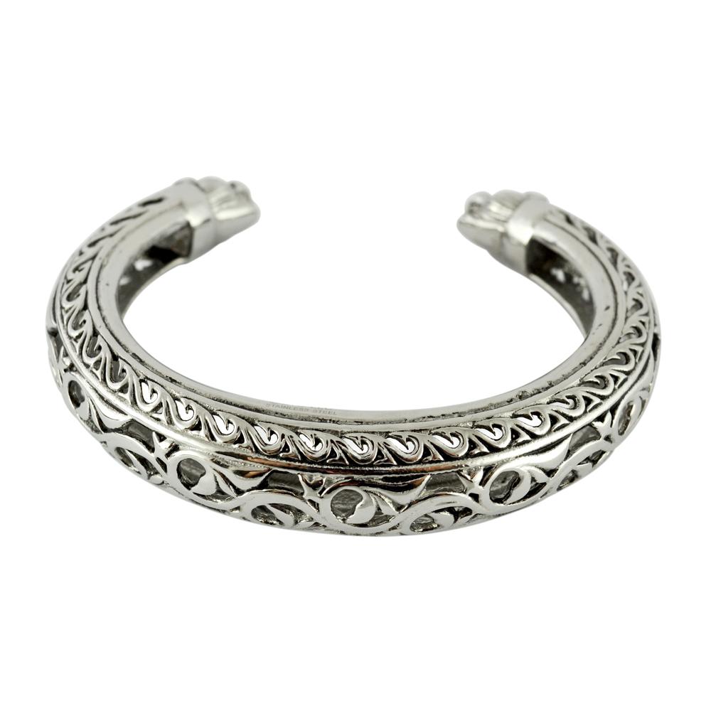 Women's Cuff Bracelet Stainless Steel Panthers on Ends