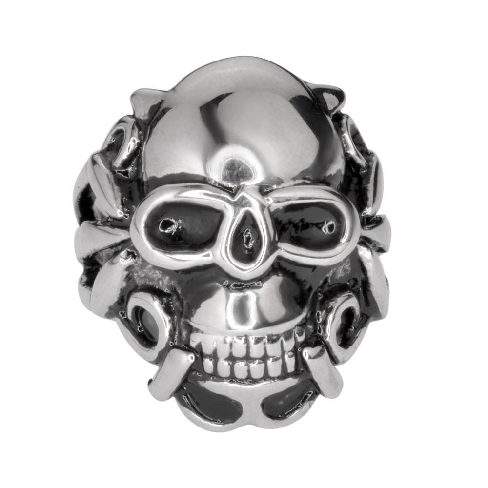 Gents Angel Ring Stainless Steel Solid Inside Biker Wear