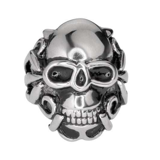 Gents Angel Ring Stainless Steel Solid Inside Biker Wear