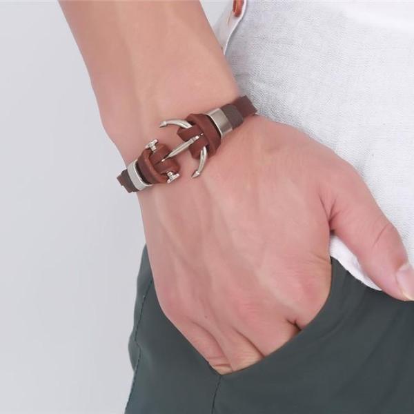 Anchor of Hope Leather Bracelet