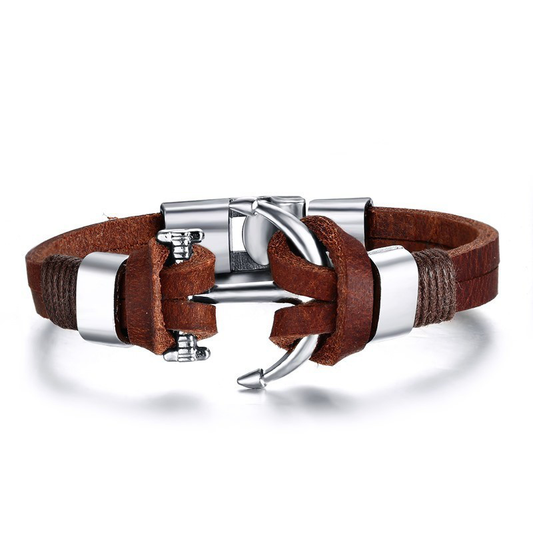 Anchor of Hope Leather Bracelet