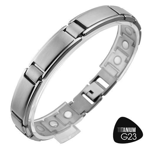 Titanium Magnetic Bracelet with Brushed Finish
