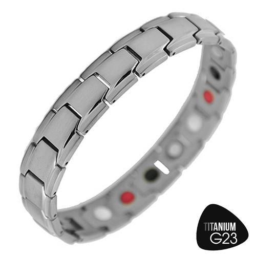Titanium Bracelet with Multi-Color Therapeutic Magnets