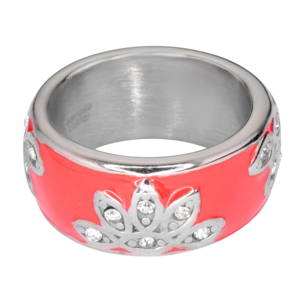 Fancy Design Ring Orange, Blue, Red, Black, Purple, Pink Stainless SteelWomen's Jewelry