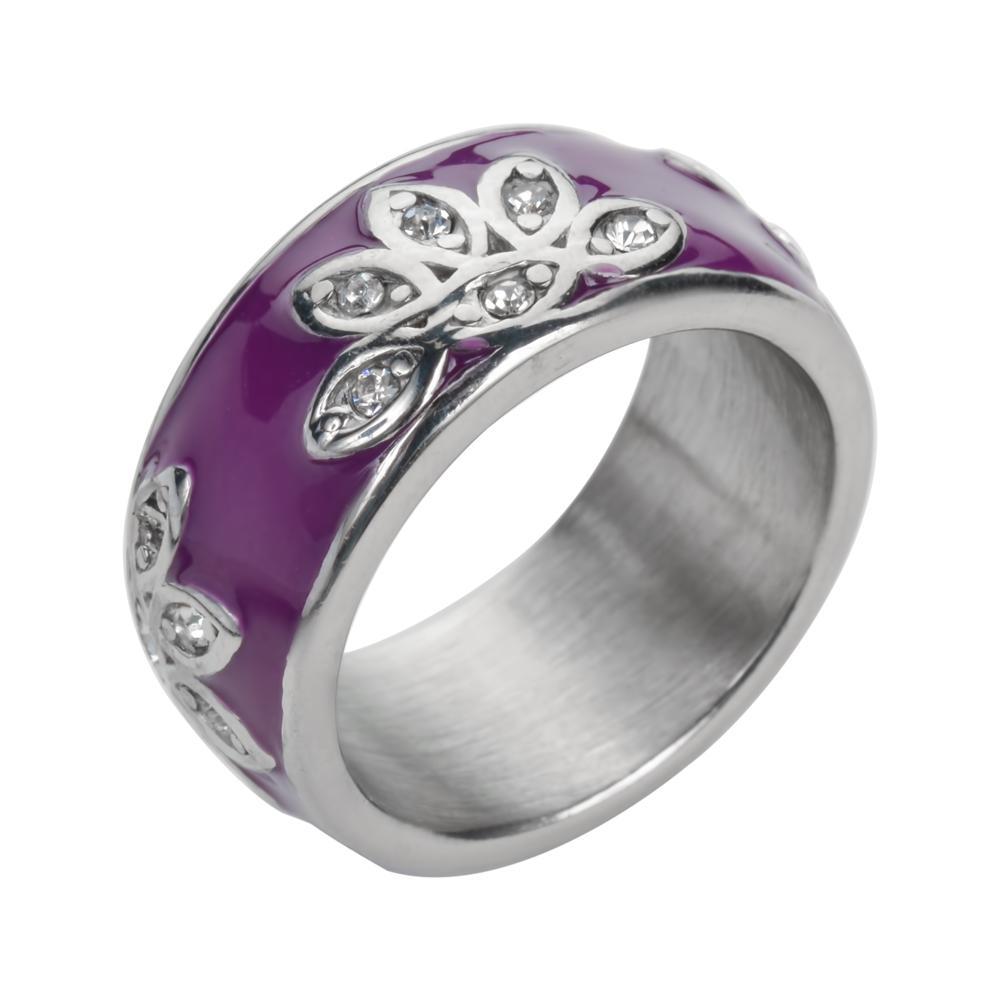 Fancy Design Ring Orange, Blue, Red, Black, Purple, Pink Stainless SteelWomen's Jewelry