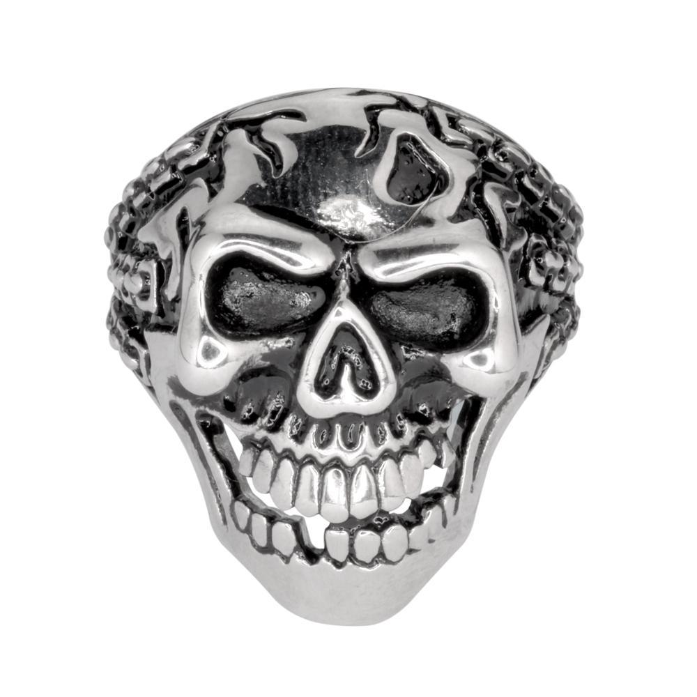 Gents Demon In Chains Ring Stainless Steel Motorcycle Biker Jewelry