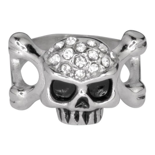 Women's Bones Imitation Diamond Ring Stainless Steel Motorcycle Jewelry5 9