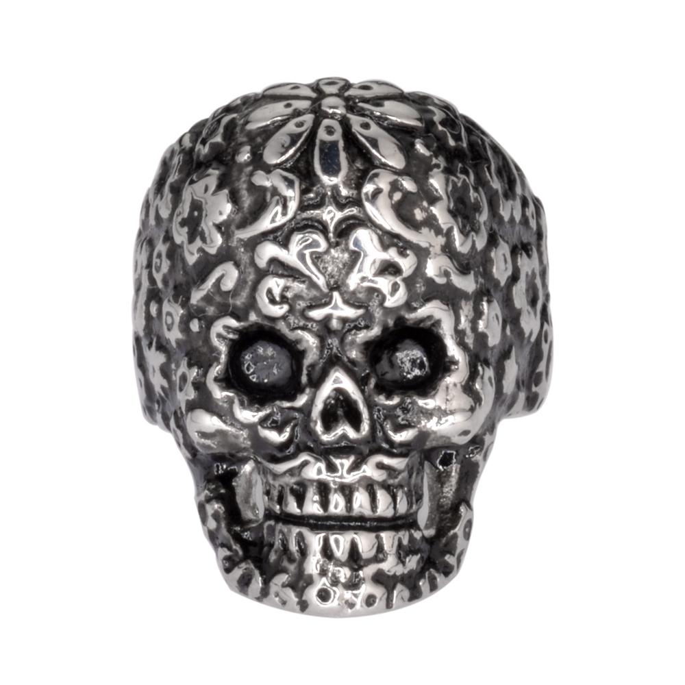 Women's Flower Ring Stainless Steel Motorcycle Jewelry