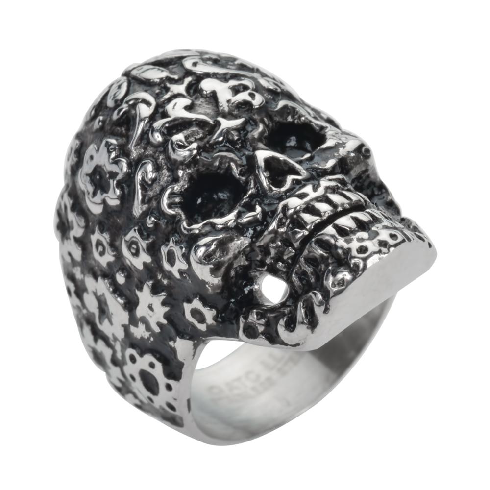 Women's Flower Ring Stainless Steel Motorcycle Jewelry5 9