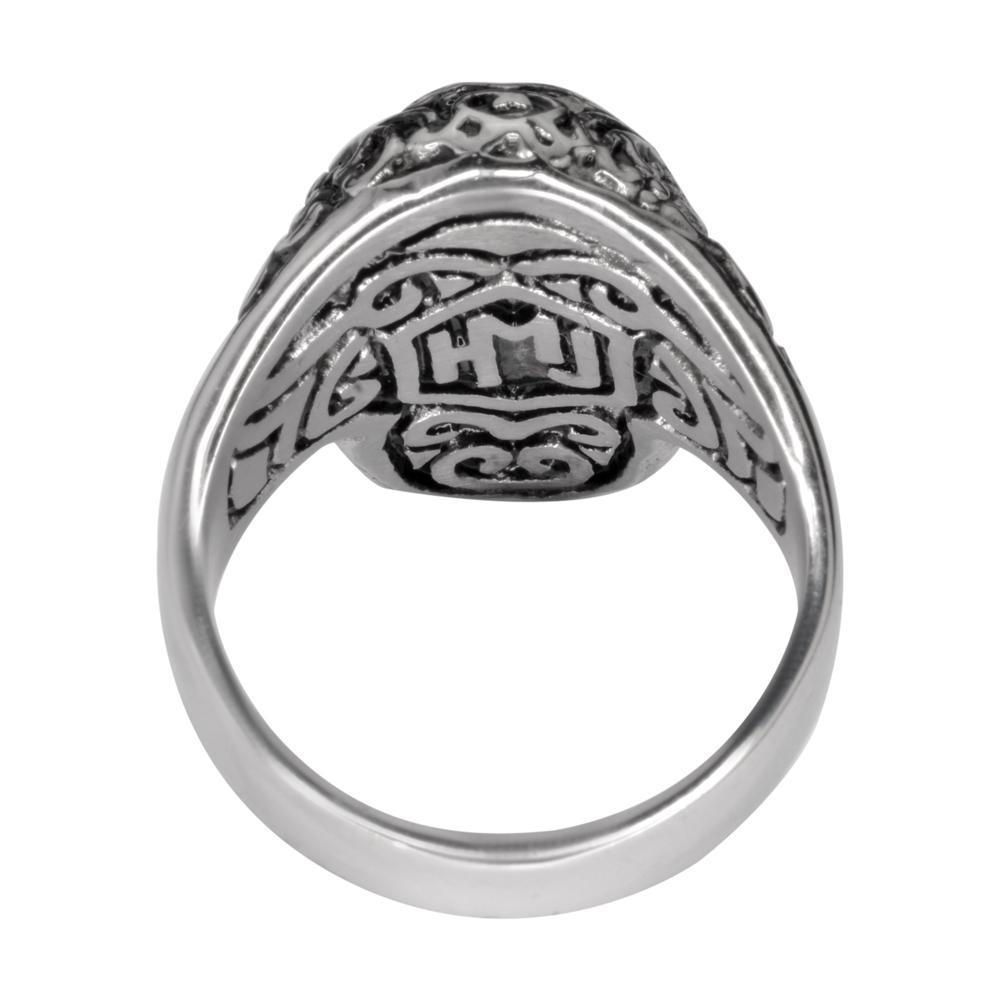 Women's Blue Eyed Tribal Tattoo Ring Stainless Steel Motorcycle Jewelry5 9