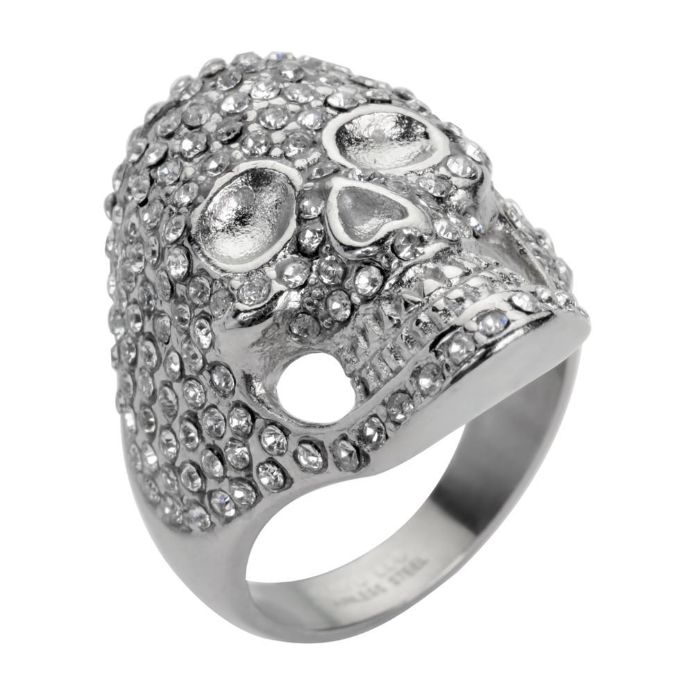 Women's Bling Covered Imitation Diamond Ring Stainless Steel Motorcycle Jewelry5 9