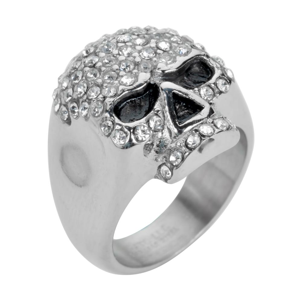 Women's Bling Imitation Diamond Ring Stainless Steel Motorcycle Jewelry