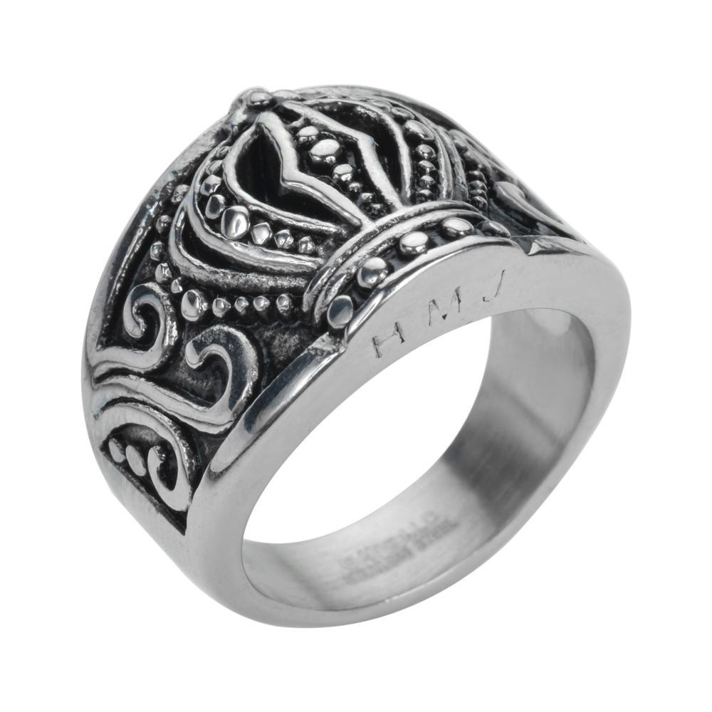 Women's Royal Crown Ring Stainless Steel Motorcycle Jewelry