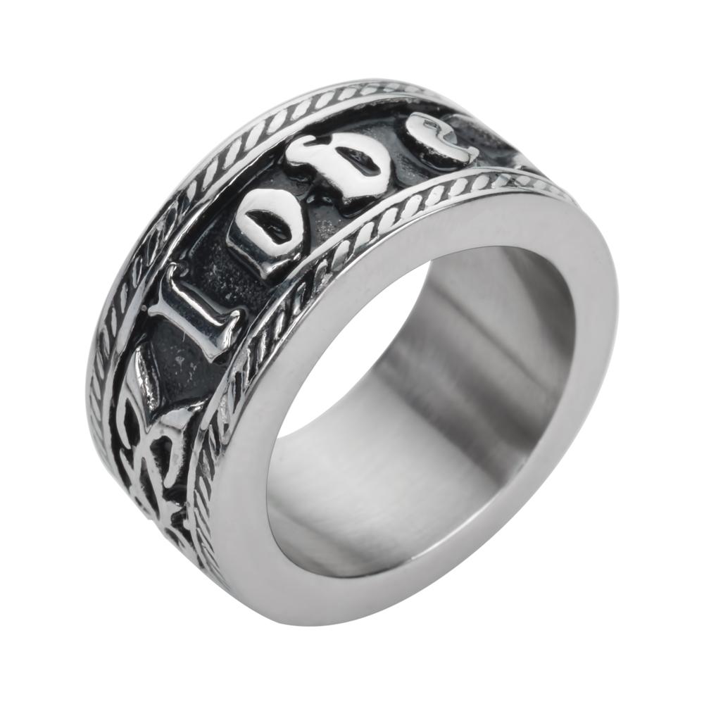 Women's Love Ring Wide band Stainless Steel Motorcycle Jewelry