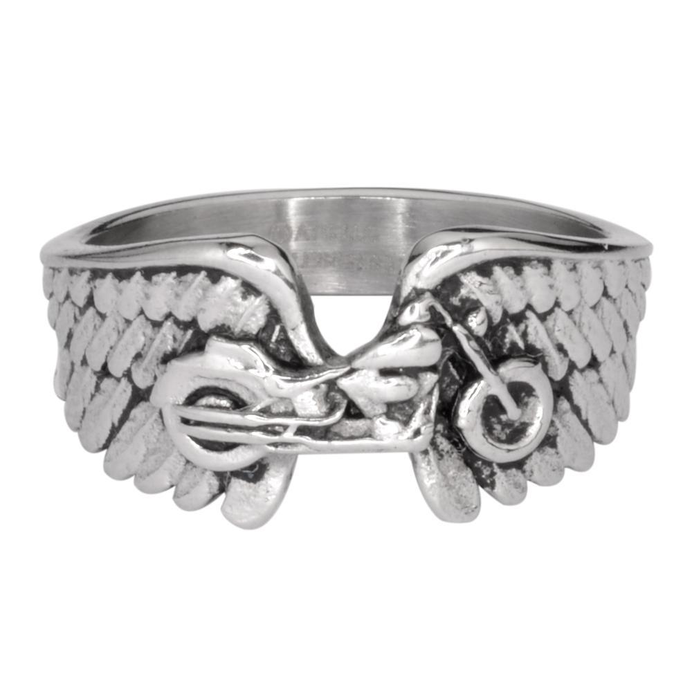 Women's Motorcycle Bike Wing Ring Stainless Steel5 10