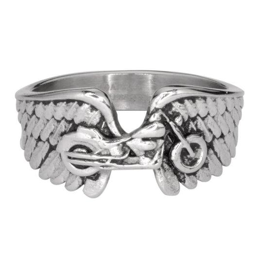 Women's Motorcycle Bike Wing Ring Stainless Steel5 10