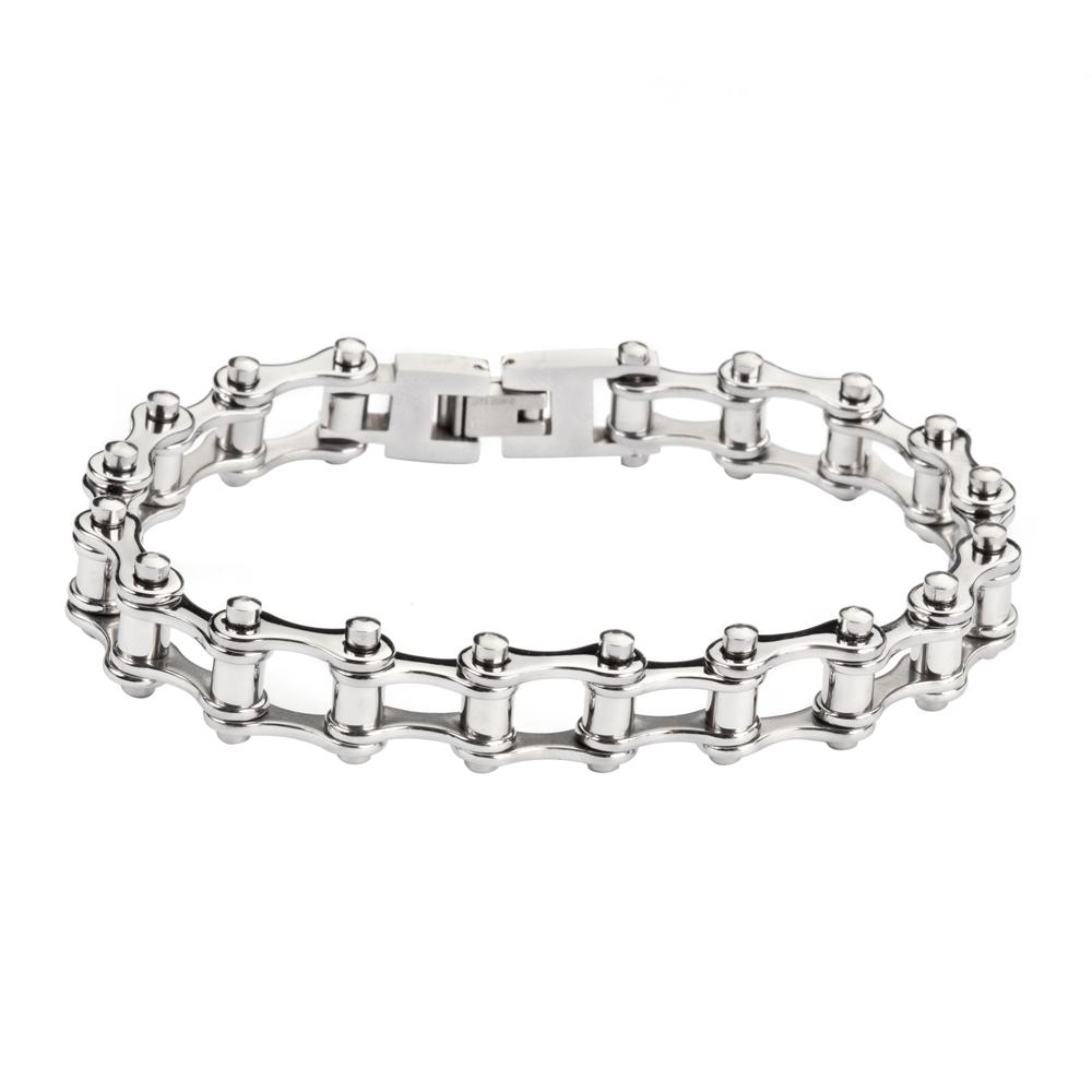 1/2" Wide All Stainless Steel  Stainless Steel Motorcycle Bike Chain Bracelet