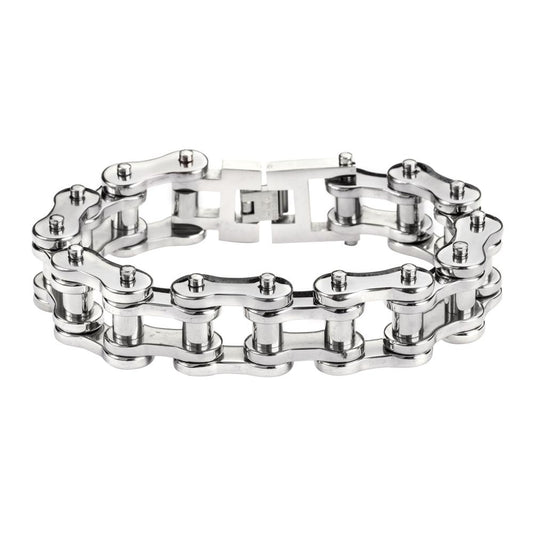 All Stainless 3/4" Wide THICK LINK Men's Stainless Steel Motorcycle Chain Bracelet