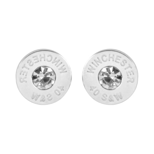 Bullet Earrings Stainless Steel Imitation Diamonds