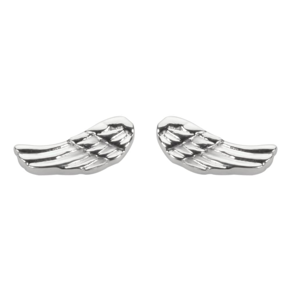 Angel Wing Earrings Post &amp; Nut Stainless Steel Motorcycle Biker Jewelry