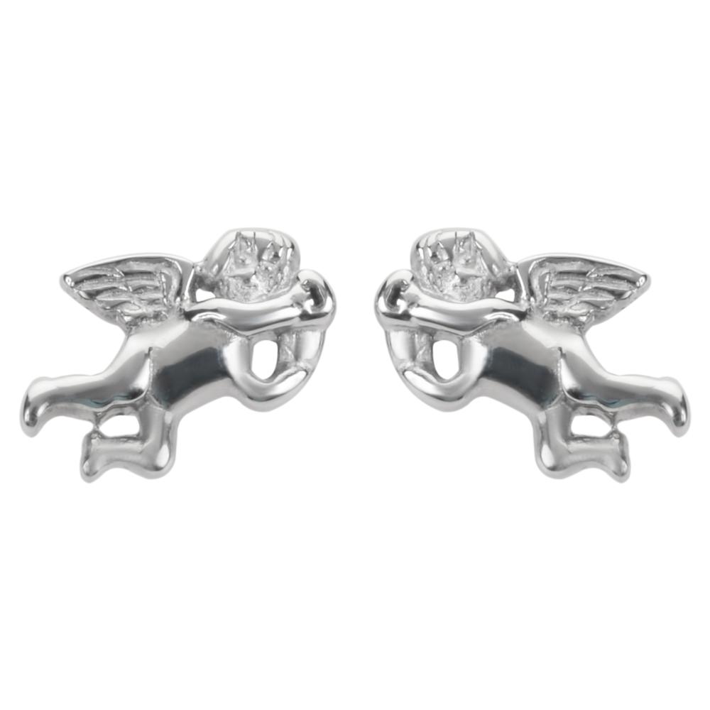 Cherub Angel Earrings Post &amp; Nut Stainless Steel Motorcycle Biker Jewelry