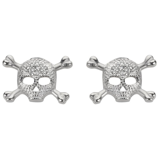 Bling Earrings Post & Nut Silver Tone Imitation Diamonds Stainless Steel Motorcycle Biker Jewelry