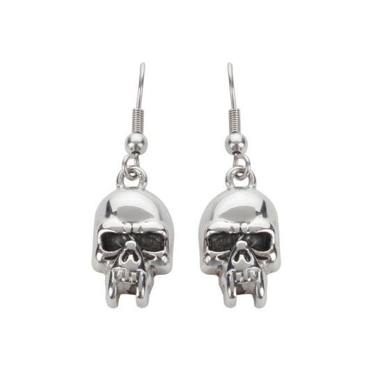 Vampire Earrings French Wire Stainless Steel Motorcycle Biker Jewelry