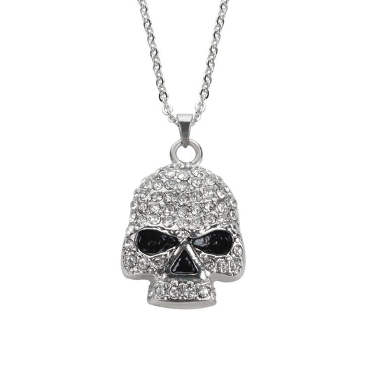 Women's Bling Pendant with Necklace 19" Stainless Steel Motorcycle Jewelry