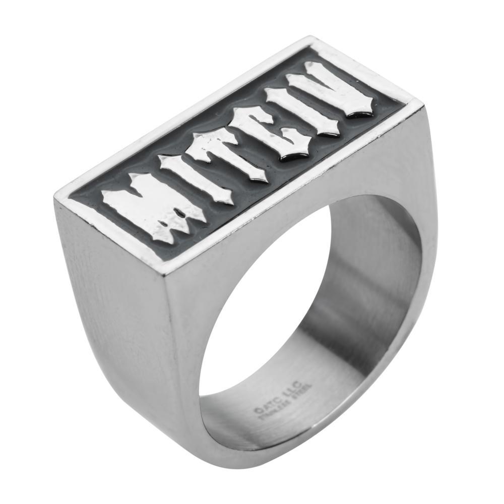 Gents Victim Ring Knock Out Forehead Stamp Stainless Steel Motorcycle Biker Jewelry