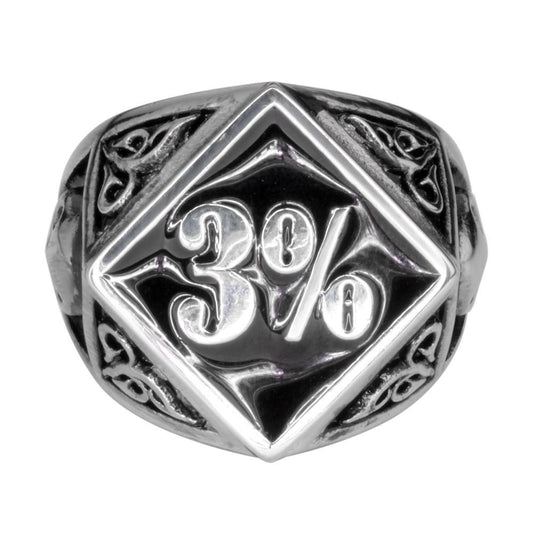 3% Ring Stainless Steel Motorcycle Biker Jewelry