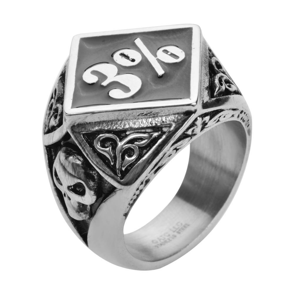 3% Ring Stainless Steel Motorcycle Biker Jewelry