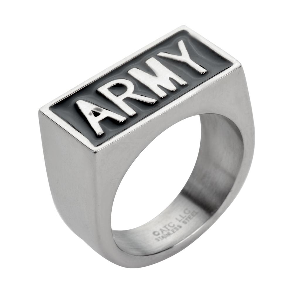 Gents Army Ring Stainless Steel Military Jewelry 316L