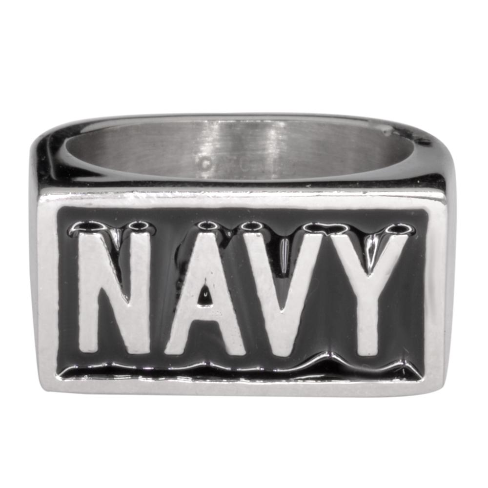 Gents Navy Ring Stainless Steel Military Jewelry 316L