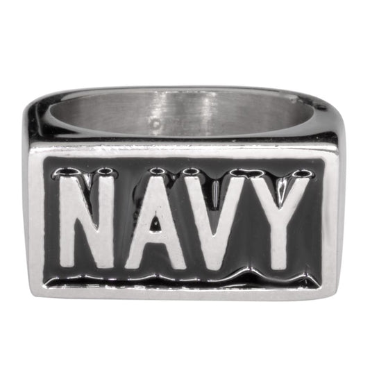 Gents Navy Ring Stainless Steel Military Jewelry 316L