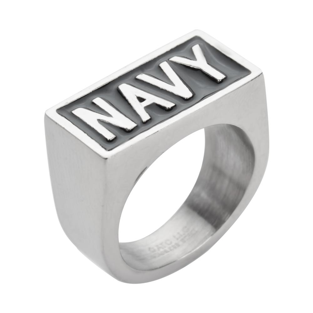 Gents Navy Ring Stainless Steel Military Jewelry 316L