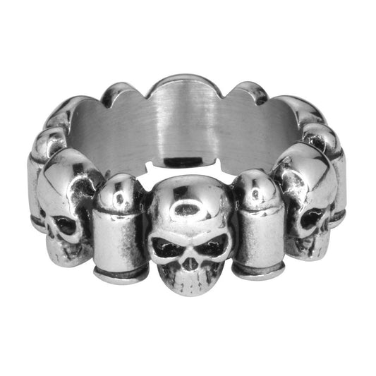 Gents' &amp; Bullet Ring Stainless Steel Motorcycle Jewelry9 16