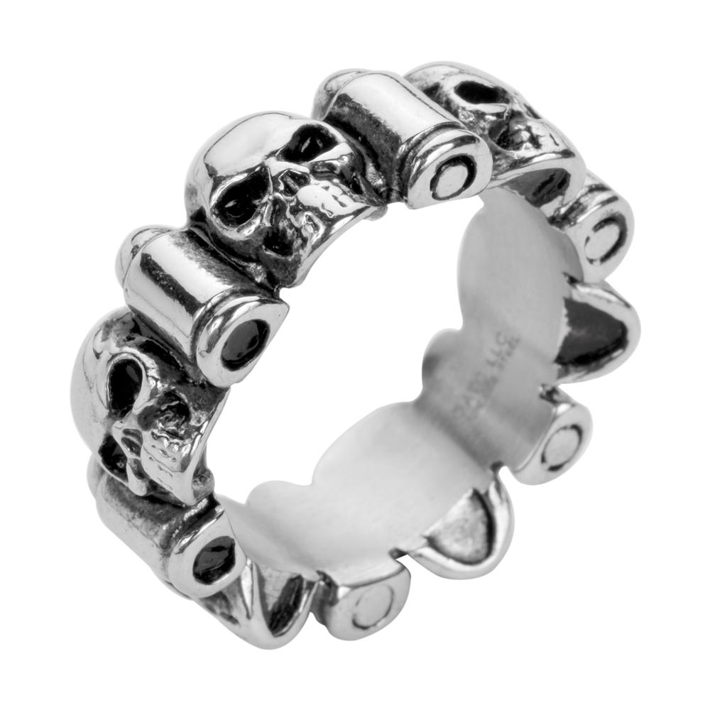 Gents' &amp; Bullet Ring Stainless Steel Motorcycle Jewelry