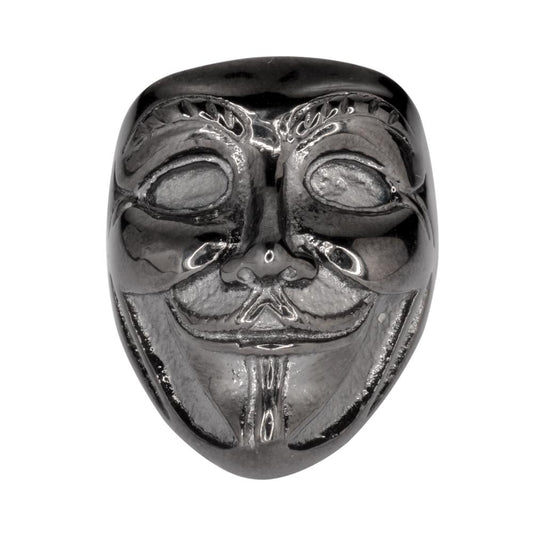 Unisex Guy Fawkes Ring Black Edition Stainless Steel Motorcycle Jewelry
