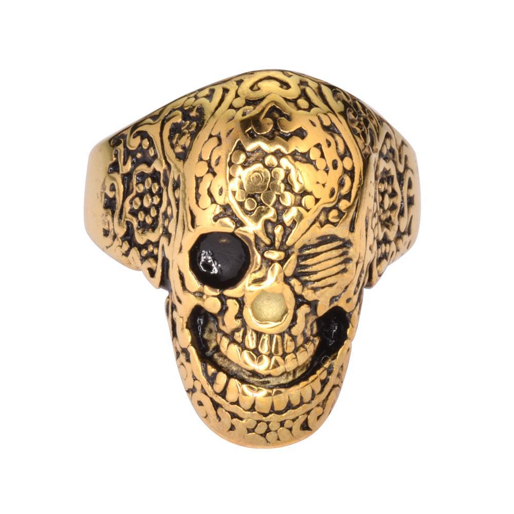 Gents Tattoo's Gone Wild Ring Gold Plate Edition Stainless Steel Motorcycle Biker Jewelry