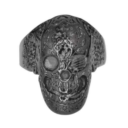 Gents Tattoo's Gone Wild Ring Black Edition Stainless Steel Motorcycle Biker Jewelry
