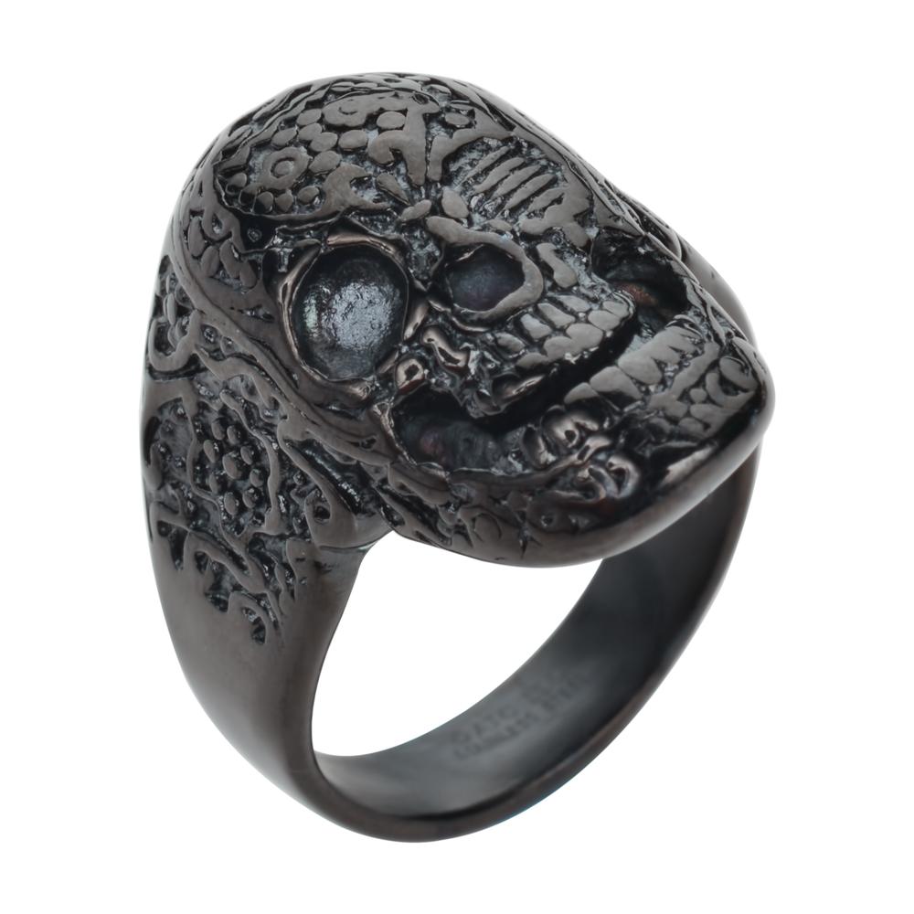 Gents Tattoo's Gone Wild Ring Black Edition Stainless Steel Motorcycle Biker Jewelry