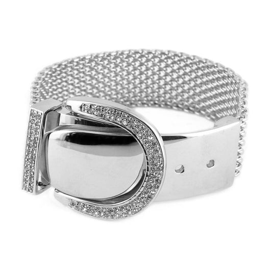 Women's Bling Belt Buckle Bracelet 7" or 8" Adjustable Stainless Steel Motorcycle Jewelry