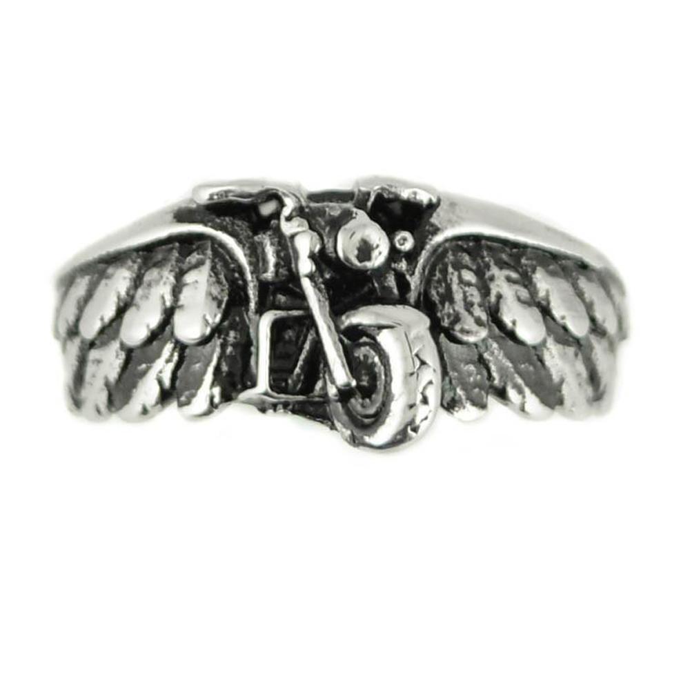 Unisex Motorcycle Bike Wing Ring Stainless Steel Motorcycle Jewelry