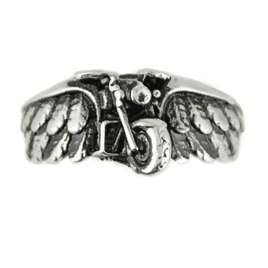 Unisex Motorcycle Bike Wing Ring Stainless Steel Motorcycle Jewelry