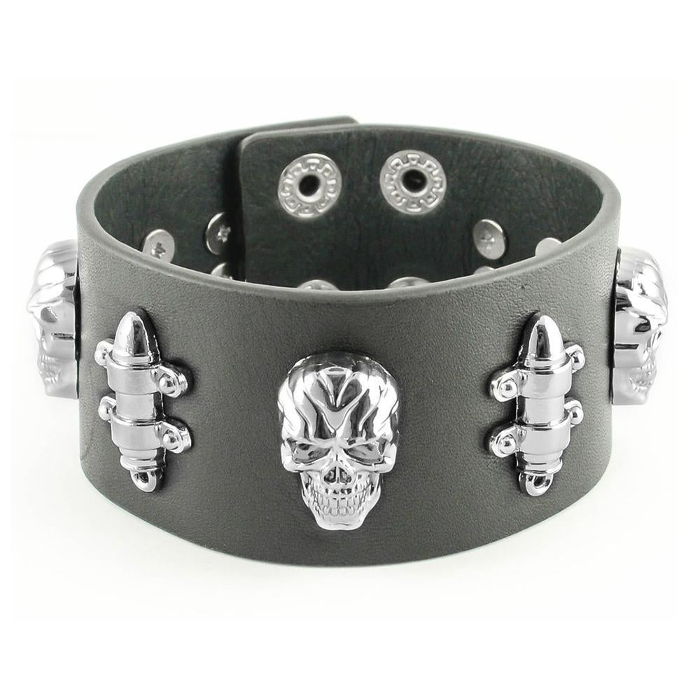 Men's &amp; Bullet Leather Bracelet