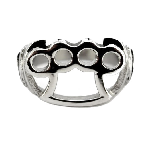 Gents Brass Knuckles Ring Stainless Steel Motorcycle Jewelry Knock Out